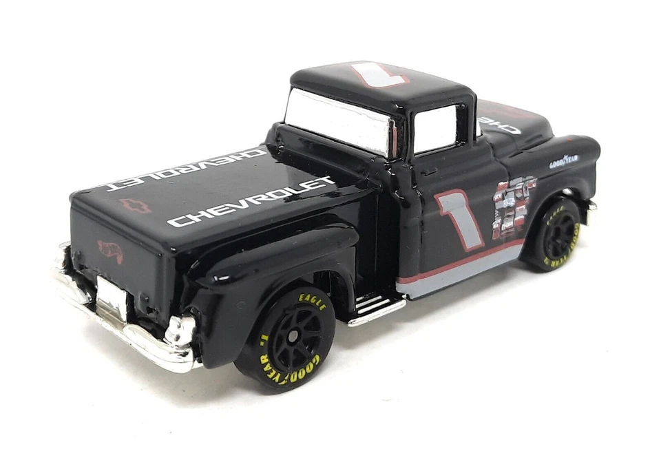 Hot Wheels '56 Flashsider Chevrolet Race Truck nero Malesia. Modellino auto... - Immagine 2 di 2