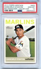 2013 Topps Heritage GIANCARLO STANTON Color Swap Variation SP 463 PSA 10 Marlins
