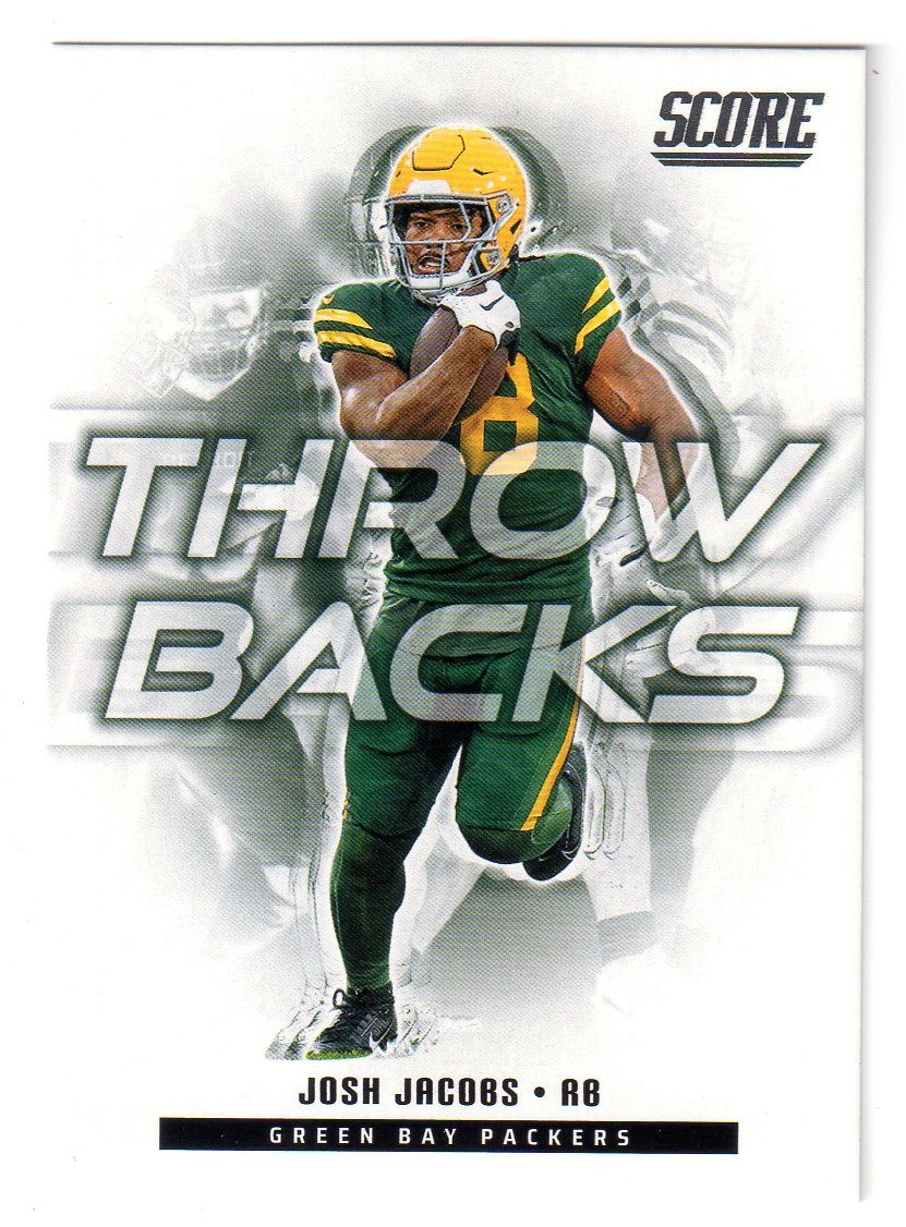 2025 Score #7 JOSH JACOBS 'THROW BACKS' INSERT CARD! PACKERS