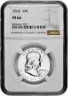 1960 50C Proof Silver Franklin Half Dollar NGC Graded PF 66