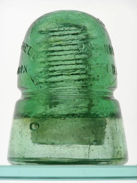 CD 145 [170] W. Brookfield green glass beehive insulator, 1883, 1884 patents VNM - Image 4 of 4