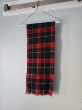 Vintage Men's Red Tartan Plaid 100 Wool Scarf