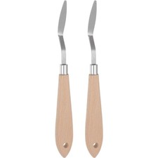 2Stk Palette Messer Edelstahl Holzgriff Klein Scharfkantig Malerei Speziel
