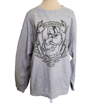 Disney Store Sweat Shirt Grumpy`s Anger Management Club  Large Pull Over Gray