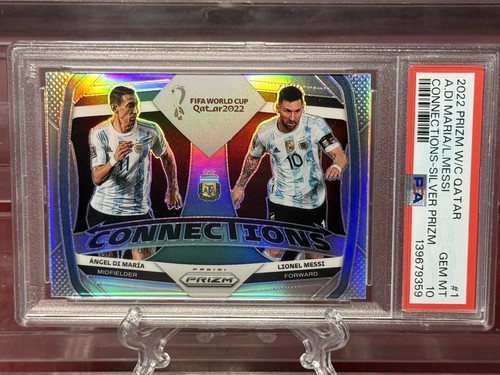 Angel Di Maria, Lionel Messi [Silver] #1 2022 Panini Prizm World Cup Connections card
