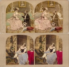 18 Stereoviews Genre 1860 - 1880 hand tinted Lot 10