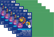Tru-Ray Construction Paper, Holiday Green, 12" X 18", 50 Sheets per Pack, 5 Pack