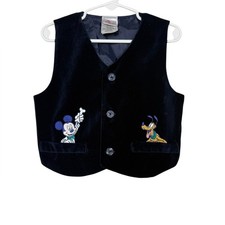 VTG Disney Store Mickey Mouse Velour Vest Size 24 Months