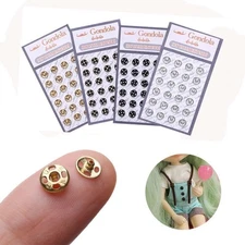 48Pcs Silver Metal Fastener,6mm Buttons Mini Sew-on Snap Buttons Press Studs ...