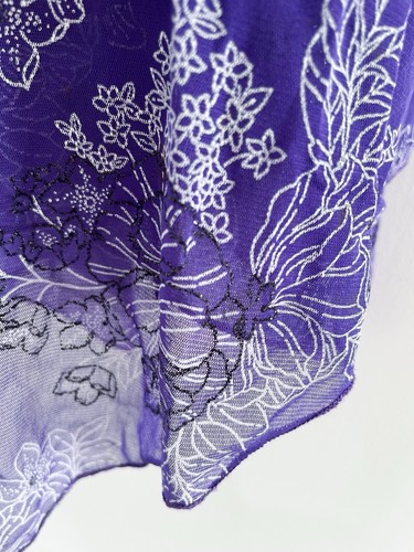 Jane Norman Asymmetric Hem Dress Purple Glitter Floral Size 10 - Picture 6 of 7