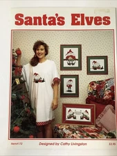 Santa's Elves Cross Stitch 4 Patterns Whimsical Christmas Leaflet Holiday Sample