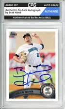 Authentic On-Card Autograph Signed by Brad Hand CPG Auto Grade AUTHENTIC