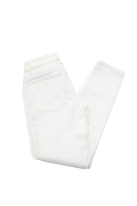 DL1961 Womens Cotton Straight Leg Zipped Buttoned Jeans White Size 23