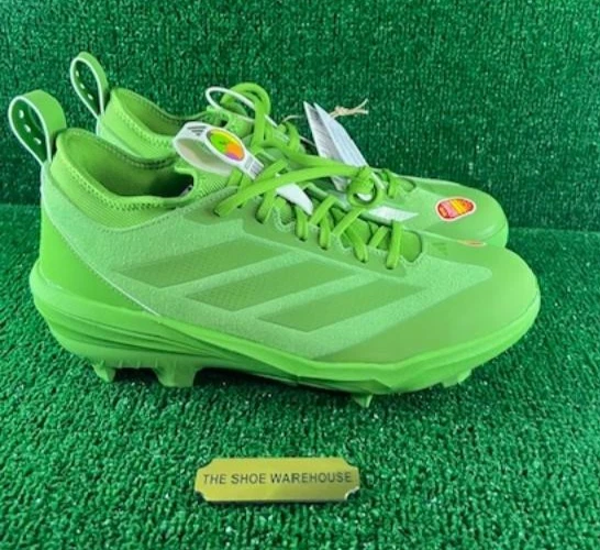 Adidas Adizero Edge + Metal Solar Green Baseball Cleats Mens Size 10.5 NEW adidas Adizero Edge+ Solar Green Silver Metallic Black for  main image 4