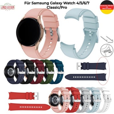 Uhrenarmband Silikon Samsung Galaxy Watch 4 5 6 7 Classic Pro 40 bis 47 mm Watch