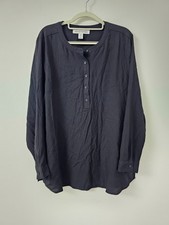Amazon Essentials Tunic Blouse Womens XL Black Viscose Long Sleeve Casual