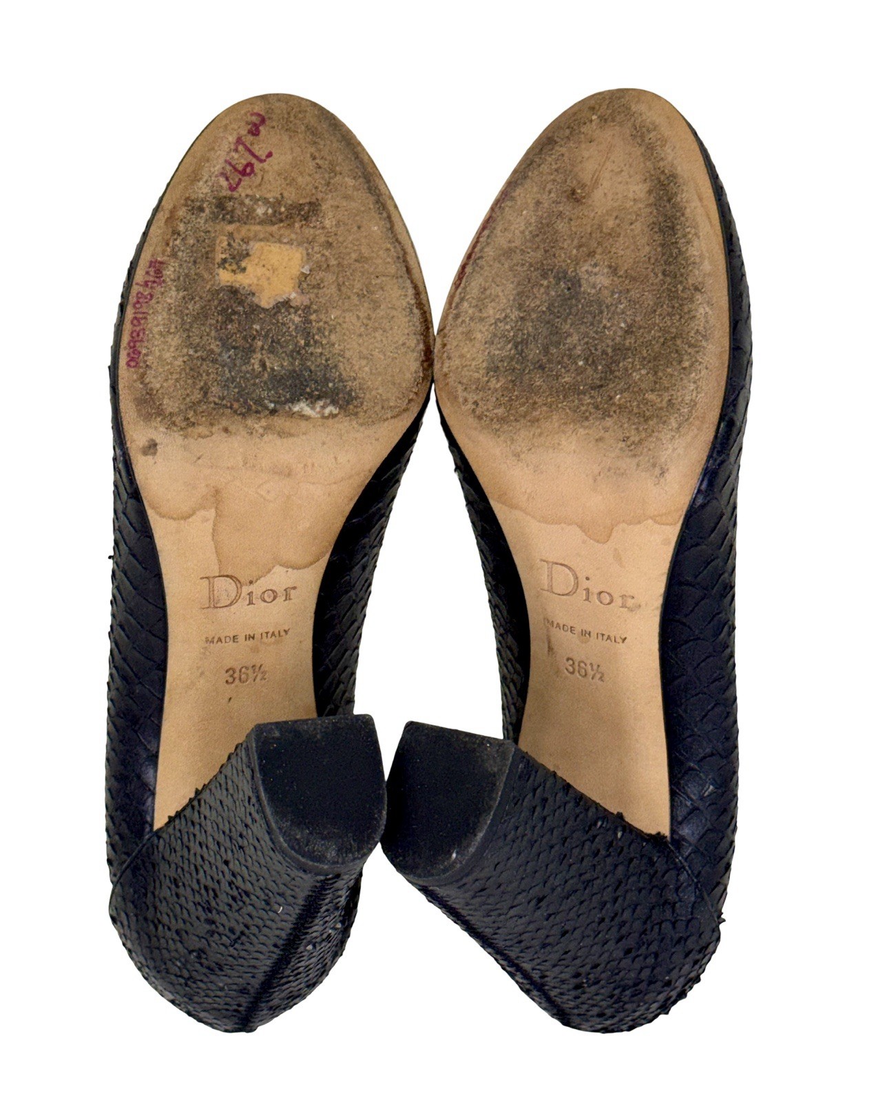 CHRISTIAN DIOR BLACK SNAKE SKIN HIGH HEELS Size 36.5 thumbnail 6