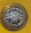 1999 Treasure Island Millennium Series $10 Silver Strike .999 Silver Las Vegas