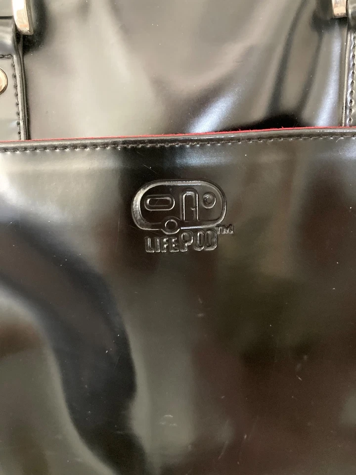 Ретро Lifepod ноутбука/планшет/книга сумка - черный с красными и белыми полосками - Изображение 4 из 4