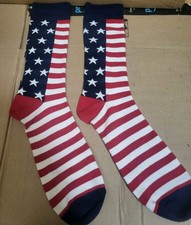 Red White Blue Stars Stripes Mid-Calf Socks Men OS