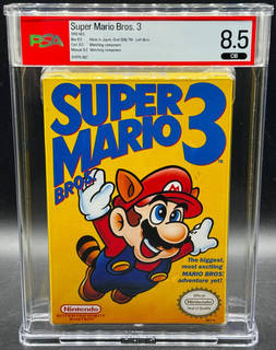 Super Mario Bros 3 Nintendo NES Oval SOQ CIB Complete PSA 8.5 NOT WATA