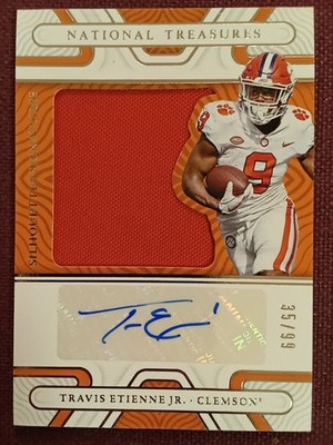 2022 National Treasures Travis Etienne Jr. Silhouette Jersey Patch Auto #35/99