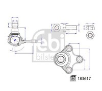 Trag-/FüHrungsgelenk Febi Bilstein 183617 FüR Peugeot Opel