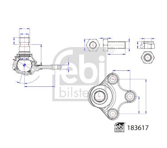 Trag-/FüHrungsgelenk Febi Bilstein 183617 FüR Peugeot Opel-image