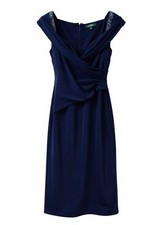 Women's - Lauren Ralph Lauren Navy Blue Sequin Formal Maxi Dress, Size 2