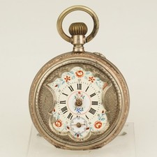 Solid Silver Pocket watch Taschenuhr Men's no repeater fusee duplex chronometer