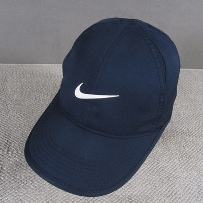 Nike FeatherLight Dri Fit Hat Adjustable Strap Performance Blue Running Jugging