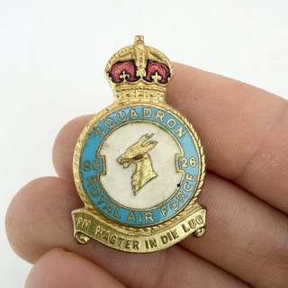 Genuine Kings Crown 26 Squadron RAF Pin Badge