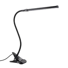 Bed Table Desk Lamp Dimmable Flexible USB Clip-On Table Reading Book Light Black