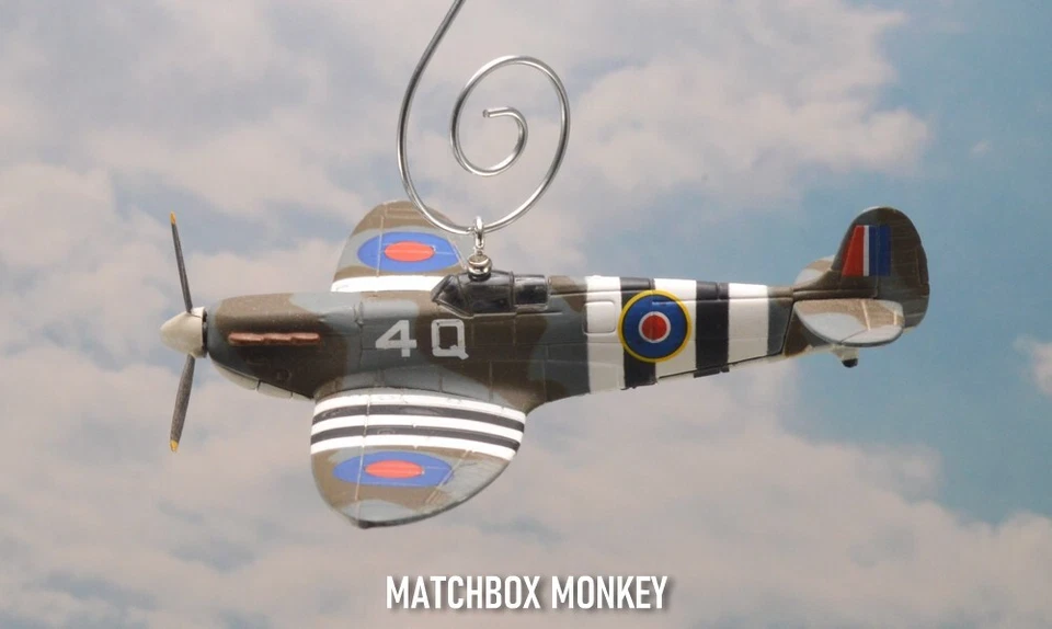 RAF Supermarine Spitfire WWII Single Prop Christmas Ornament Airplane Aircraft - Image 3 of 4