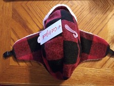 Cat  Jack Size OSFM Red/Black Plaid White Trim Ears Covered 612