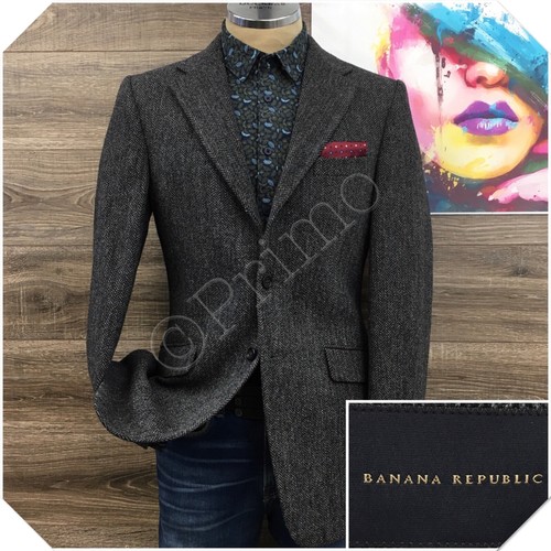 BANANA REPUBLIC Mens Tweed Blazer Sport Coat Casual Jacket Size 40R Wool Suit
