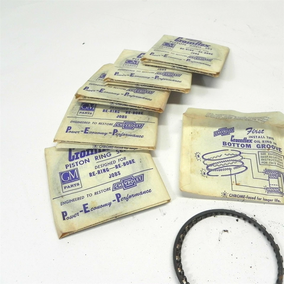 1964 CONJUNTO DE ANEL DE PISTÃO CHEVROLET CHEVY G10 TAMANHO PADRÃO 3791626 NOS PEÇA VINTAGE - Imagem 2 de 3