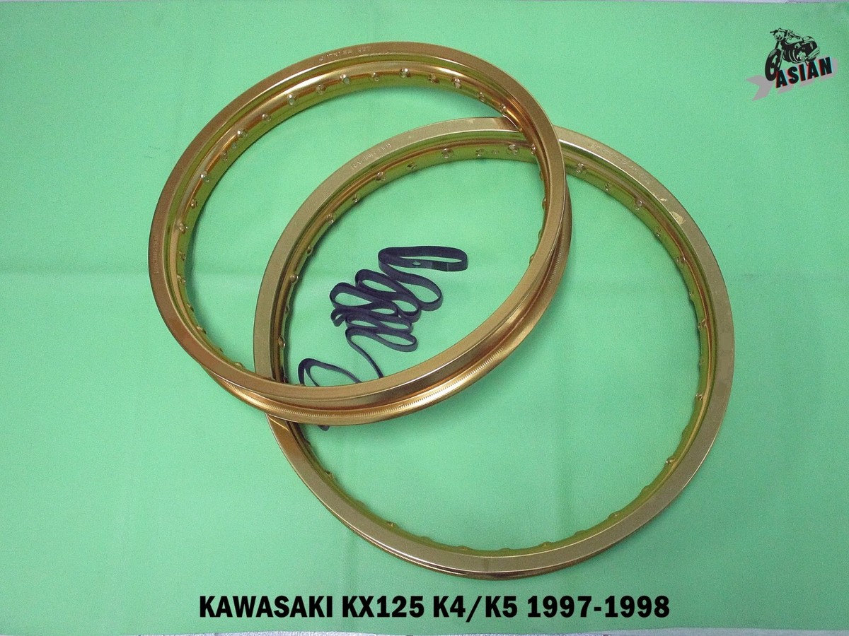 Fit KAWASAKI KX125 K4 K5 1997-1998 FRONT & REAR WHEEL RIM GOLD SET