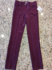 89th + Madison Luxe Ponte Five Pocket Stretch Straight Leg Rustic Plum  Size 4
