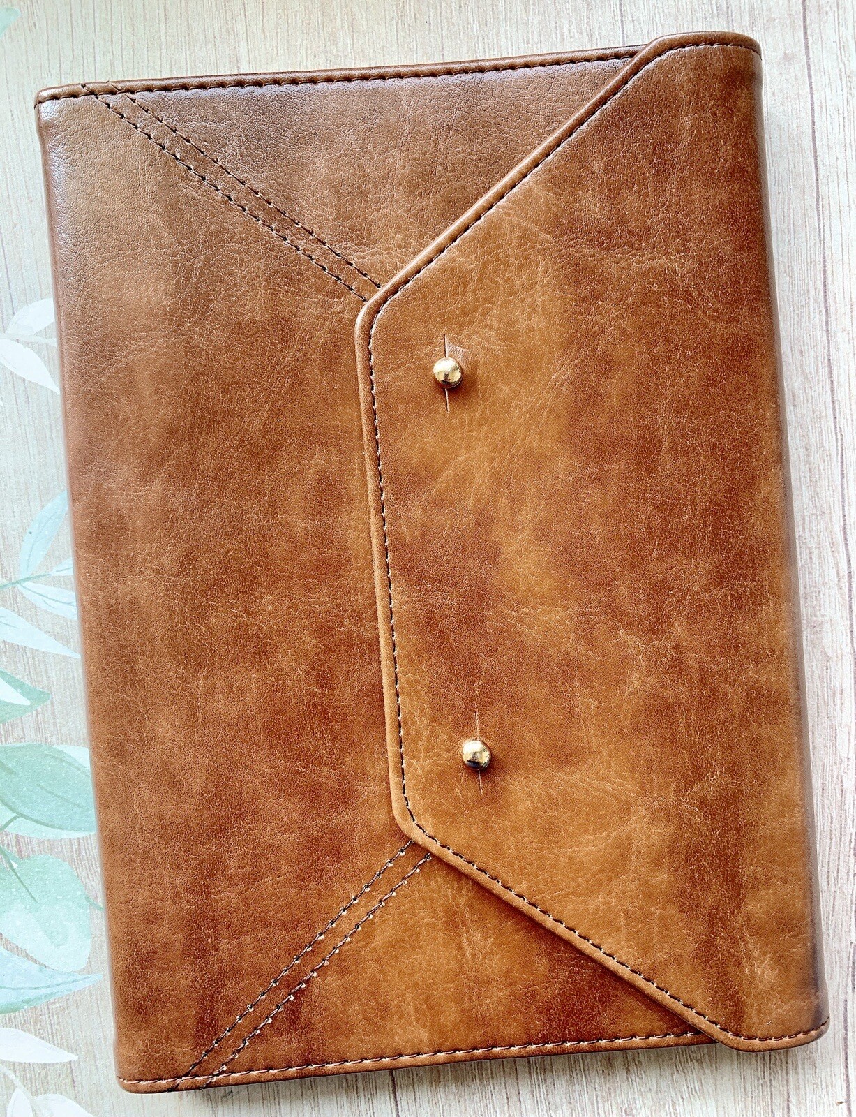 Eccolo A5 Journal Notebook Faux Leather Button Closure 256 Lined Pages