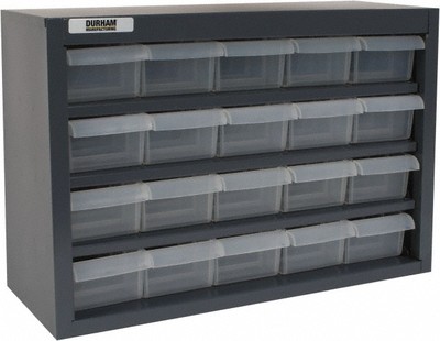 Durham 016-95 Steel Storage Cabinet with 20 Durable Plastic Drawers