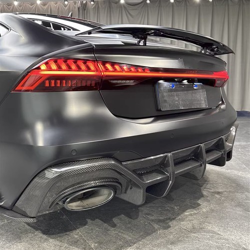 For Audi RS7 Sportback 2020UP 7PCS Dry Carbon Rear Bumper Diffuser Splitter Lip - Picture 4 of 13