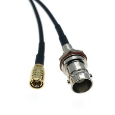 SMB Female jack to BNC Female Bulkhead RF Jumper pigtail Cable RG174 Connector S