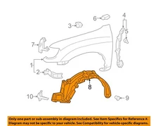 TOYOTA OEM Tundra-Front Fender Liner Inner Splash Shield Guard Left 538760C010