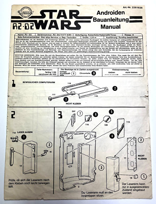 VINTAGE STAR WARS 1978 KENNER ANDROIDEN BAUANLEITUNG R2-D2 deutsche Ausgabe!!