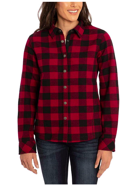 orvis womens fleece lined flannel shirt jacket