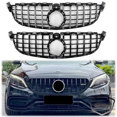2 Colors GT Grille W/ Camera For Mercedes-Benz W205 C Class C200 AMG 2019-2022