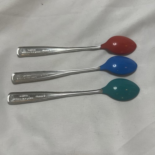 '80's the First Years Baby Spoons Soft Bite Rubber Tip Stainless (3) - Picture 4 of 5