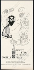 1955 Saul Steinberg self drawing artist Noilly Prat vermouth vintage print ad