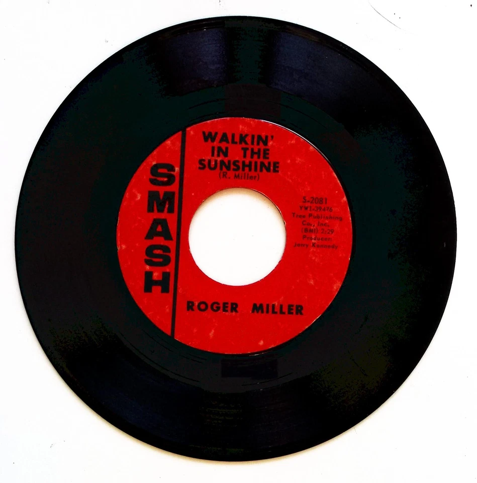ROGER MILLER – WALKIN' IN THE SUNSHINE/HOME SMASH RECORDS VINYL 45 76-19 Foto 3 de 3